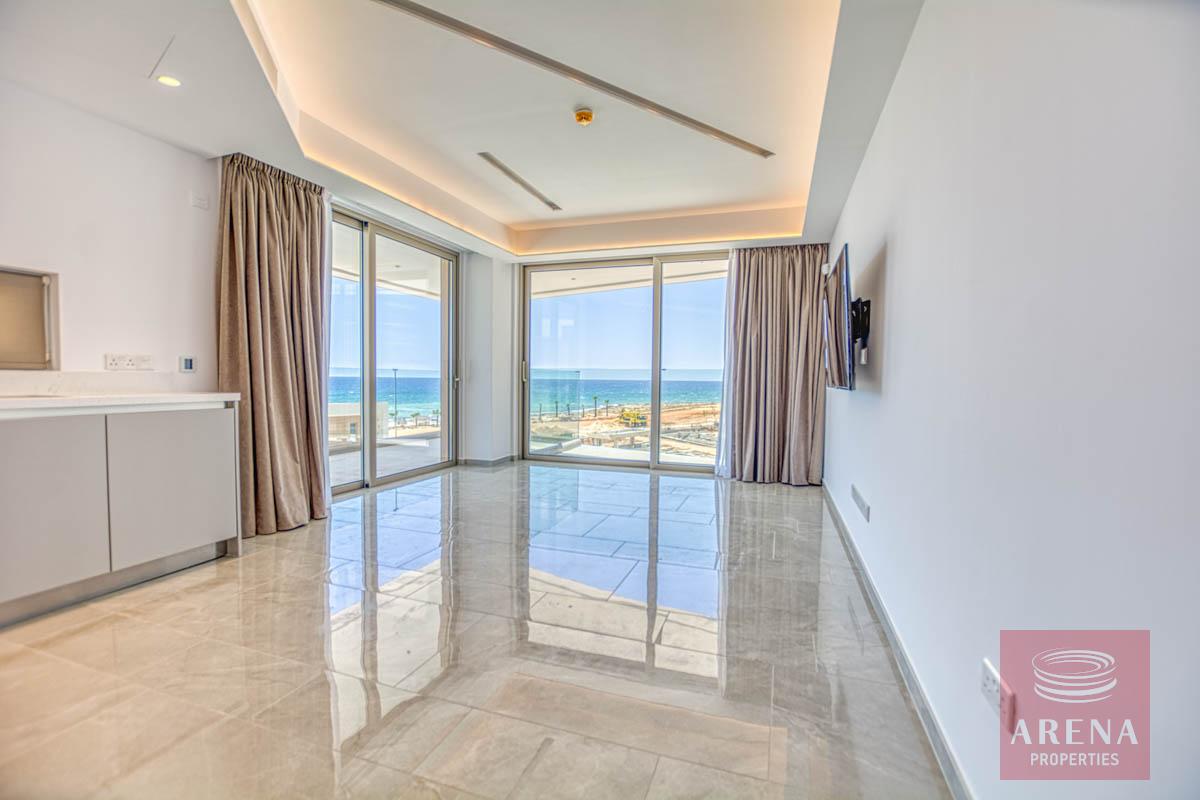seafront apartment in ayia napa - living area